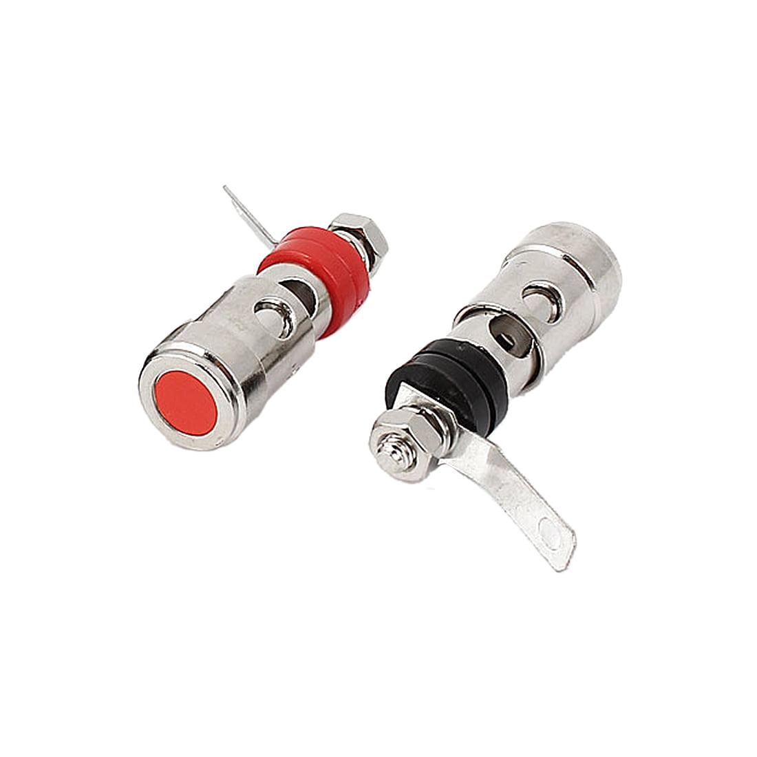 Aexit Silver Plated Audio & Video Accessories Audio Speaker Terminal Self-Locking Binding Connectors & Adapters Post 4Pcs