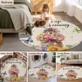 thumbnail image 5 of Small Round Rug 3Ft Washable Non-Slip, Spring Groundhog Circle Area Rugs for Living Room Bedroom, Watercolor Sunflower Botanical Rustic Indoor Floor Mats Carpet Runner for Home Decor, 5 of 8