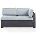 thumbnail image 3 of Crosley Furniture KO70129BR-MI Biscayne Outdoor Wicker Single-Arm Loveseat, Brown with Mist Cushions, 3 of 8