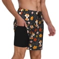 thumbnail image 3 of Picia Autumn Fox pattern Mens Swim Trunks with Compression Liner Stretch Beach Shorts Quick Dry with Zipper Pockets No-Chafing Board Shorts-Medium, 3 of 9
