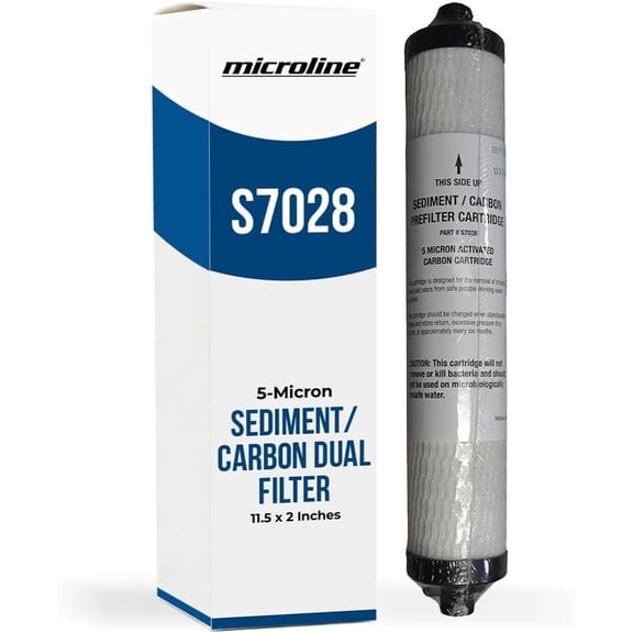Microline S7028 5 Micron Sediment/Carbon RO Pre-Filter Cartridge 2 × 12 Inch