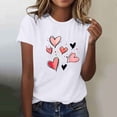 thumbnail image 2 of Camiseta de Manga Corta de Cuello Redondo con Patrones de Corazón de Moda de Primavera de las Mujeres Vintage Clásico Top de Humor para Diario, Fiesta, Primavera Y Verano, 2 of 5