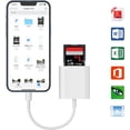 thumbnail image 2 of SD Card Reader for iPhone, Memory Card Reader Supports SD and TF Card, Trail Camera Viewer Sd Card Adapter, Micro Sd Card Reader, White, 2 of 6