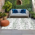 thumbnail image 5 of Voguly 3x5 Sage Green Leaf Rug, Non Slip Rubber Backing, Outdoor Indoor Area Mat for Patio, Porch, Deck, Backyard, RV Camping, 5 of 7
