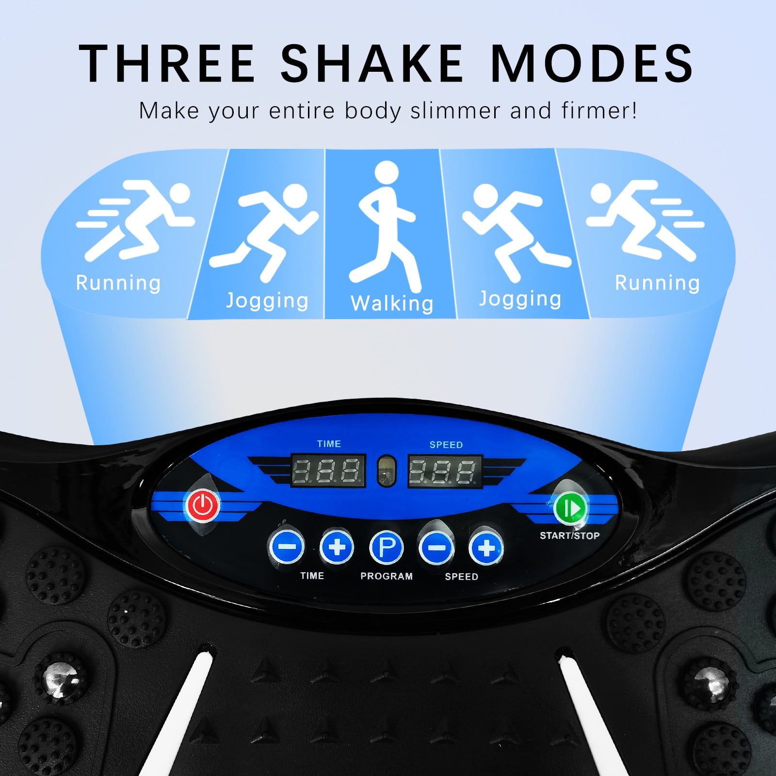 JSTUOKE Vibration Plate Exercise Machine Whole Body Workout Vibration Fitness Platform w/ Remote control and 2 Resistance Band