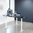 thumbnail image 3 of VIVO Black 83 x 83 inch Curved Corner Table Top for Sit to Stand Desk Frames, 3 of 8