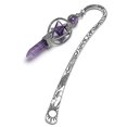 thumbnail image 1 of Marcapáginas de metal vintage yuxing con colgante de piedra preciosa cristal morado, 1 of 5