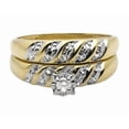thumbnail image 3 of Sparkle Jewels 14K Yellow Gold Finish Trio Set Swirl CZ Engagement Wedding Ring Set, 3 of 5