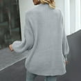 thumbnail image 5 of YDDIAN Women's 2024 Fall Open Front Long Lantern Sleeve Cardigan Cute Knit Open Front Cardigan Sweaters Dressy Outfits Outwear Coat with Pockets Light Gray M, 5 of 6