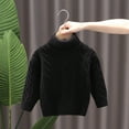 thumbnail image 2 of Otqutp Girls Autumn and Winter High Neck Solid Color Long Sleeve Sweater Stand Up Collar Knit Pullover Jumper Tops 1-6 Years(Black,9-12 Months), 2 of 4