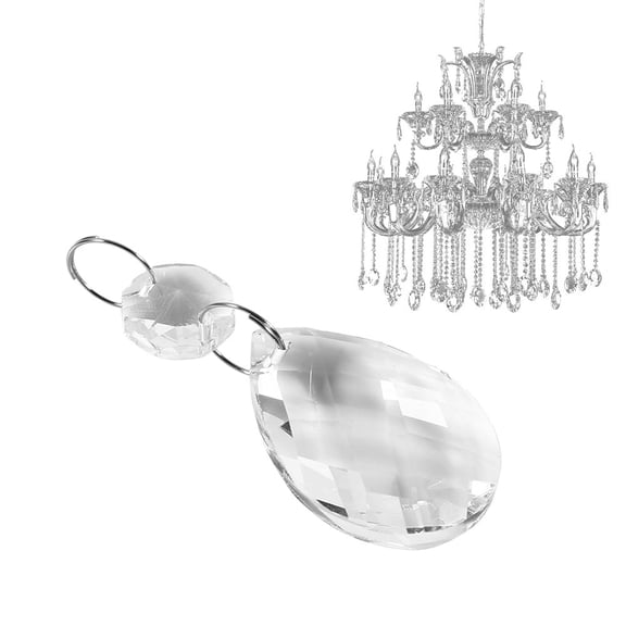 Crystal Prisms Chandelier Water Drop Shape Bright And Delicate For Decorating Home Window, Chandelier Lamp, Key