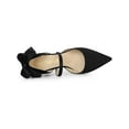 thumbnail image 4 of BLISSFUL STEP Women's Shoes Satin High Heel Pumps Bow Decor Pointed Toe Slip-On Shoes Black 6, 4 of 7