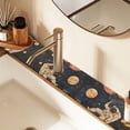 thumbnail image 2 of Yayeee Faucet Mat for Kitchen Sink 30" Diatomite Long Splash Guard Pad, Retro Watercolor Planet, 2 of 7