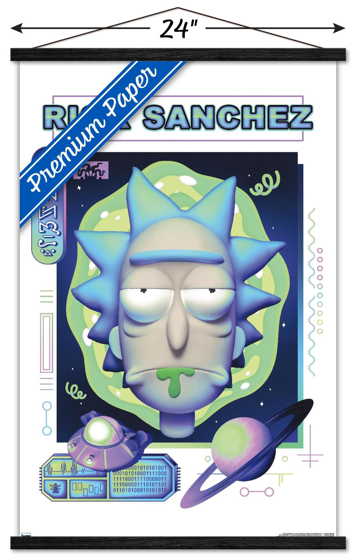 Rick and Morty - Rick Sanchez Wall Poster with Magnetic Frame, 22.375" x 34"