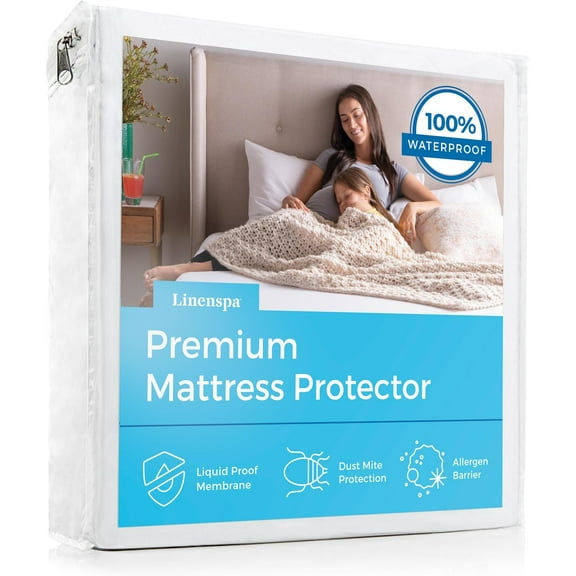 GDDPOD-Waterproof Mattress Protector, King Size – Fitted Sheet Style, Breathable, Machine Washable & Dryer Safe, White