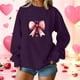thumbnail image 1 of TaTaai Women's Valentine Bow Heart Print Sweatshirt, Cute Loose Pullover Top, Romantic Christmas Date Night Blouse, Soft Long Sleeve Casual Wear Gift, 1 of 4