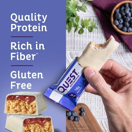 Quest Blueberry Cobbler Crispy Protein Bar, Low Carb, High Protein, 12 Count