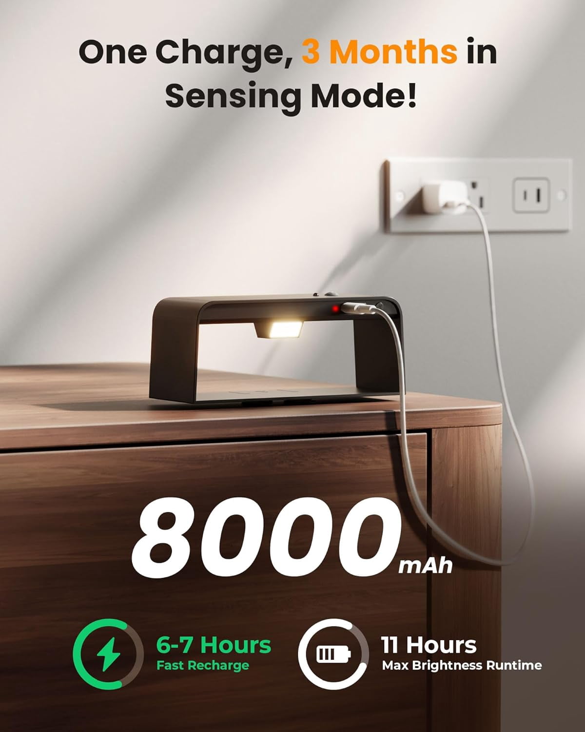 Motion Sensor Wall Sconce Indoor with Remote Control Wall Light LED Wall Sconces Set of Two Rechargeable 8000mAh Battery Operateded Wall Lamps Brightness Adjustable for Stair Closet Bedroom Hallway