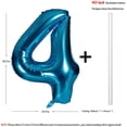 thumbnail image 2 of 40 Inch Blue Numbers 0-9 Birthday Party Decorations Helium Foil Mylar Number Balloon Digital 4, 2 of 4