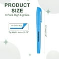 thumbnail image 2 of Blue Highlighter, 6 Pack High Lighters No Bleeds Highliters Pens Neon Clear View Bright Quick Dry Pocket Marker Pen Sticks Chisel Tip Cute for Books Office Adults Classroom, 2 of 6