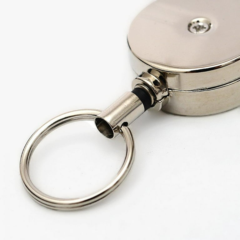 ELV Retractable Keychain ID Badge Holder Key Reel with AdjustableLanyard,  Carabiner, Key Ring, Pen Holders and Lobster Clip