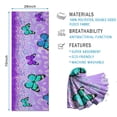 thumbnail image 2 of Purple Butterfly Leopard Pattern Hot Yoga Mat Towel Non Slip for Hot Yoga - Quick-Drying Yoga Mat Cover with 4 Corner Pockets with Travel Bag - Hot Yoga Towel Non Slip 70"x26", 2 of 6