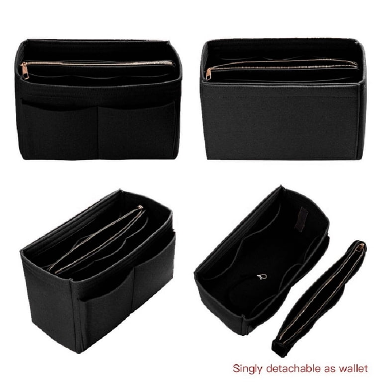 Purse Organizer Insert For Handbags - Felt Bag Divider With Zipper, Lightweight, 5 Sizes To Choose