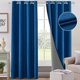 thumbnail image 1 of Lino Cortinas Blackout con Aislamiento Térmico, 100% Blackout y Ojal Superior Cortina para Recámara y Ventana de Sala, Capa Trasera de Revestimiento Gris, 2 Paneles, 132 x 241 cm, Azul, 1 of 13