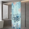 thumbnail image 3 of Coastal Octopus Blue Window Privacy Film, Summer Beach Nautical Coral Starfish Static Cling UV Sun Blocking Tint Film Heat Control Windows Films for Bedroom Bathroom, Window Stickers 23.6"x59", 3 of 7