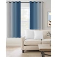 thumbnail image 4 of Grey and Navy Blue Gradient Blackout Curtains for Bedroom Living Room, Minimalist Ombre Modern Art 54 In Long Thermal Insulated Room Darkening Drapes Grommet Window Treatments, 52 x 54 In, 4 of 9