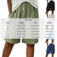 thumbnail image 4 of VBVC Women's Cotton-Linen Button Front Bermuda Shorts , Summer Casual Textured Shorts For Women,Ladies' Loungewear Shorts with Pockets,Light Blue,S-2XL, 4 of 8
