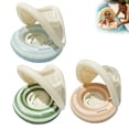thumbnail image 2 of Baby Swimming Ring Inflatables with Detachable Canopy Sun Protection, Stripy Cartoon Float Seat with Handles for Boys Girls 40 lbs, 2 of 9