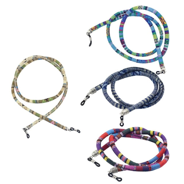 Retenedor de Soporte de Gafas de terre de Cadena de Cuerda forma forma forma de Anteojos étnicos Multicolor de 4 Piezas
