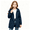 Navy, variant on BXJX Girls Hooded Rain Jackets Size 7-8, Full Zip Drawstring Waist Water Resistant Windproof Outerwear with Pockets Navy