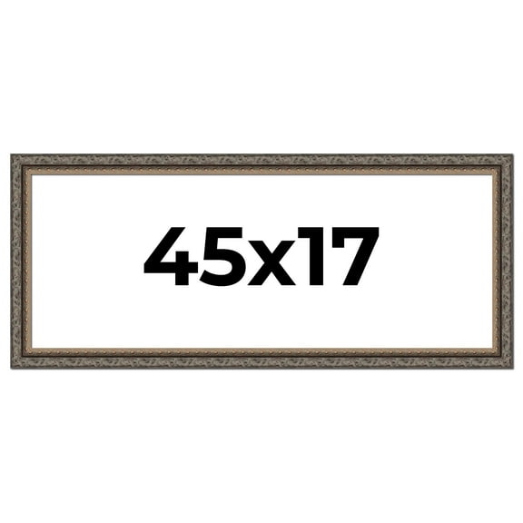 45x17 Frame Black Real Wood Picture Frame Width 2 inches | Interior Frame Depth 0.5 inches | Fitz
