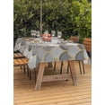 thumbnail image 2 of Outdoor Tablecloth with Umbrella Hole and Zipper, Grey Fish Scale Rectangle Table Cloth 60x84 Inch Waterproof Tablecloth, Modern Geometric Gold Abstract Moroccan Picnic Table Cover for Patio Camping, 2 of 7