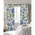 thumbnail image 4 of Purple Hydrangeas Blackout Curtains for Bedroom Living Room Darkening Curtains 63 Inches Long Spring Botanical Garden Florals Window Curtain 2 Panels Set Window Treatment Grommet Drapes 52"x63", 4 of 9