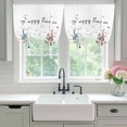 thumbnail image 4 of Happy Easter Tie Up Curtains 45 Inches Long, Kitchen Window Curtains Over Sink, Cute Gnomes Eggs Spring Daisy Flowers Plants Small Window Curtains Shade Balloon Curtains Valances for Bedroom 34"x45", 4 of 8