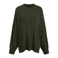 thumbnail image 4 of WEAIXIMIUNG Red Oversized Sweater Women Women's Crewneck Batwing Long Sleeve Sweaters 2024 Fall Oversized Ribbed Knit Side Slit Pullover Tops, 4 of 5
