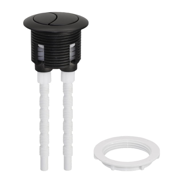 Botón de descarga de inodoro, botón pulsador de doble descarga, práctico, multifunción, fácil instalación, reparación de tanque de agua de inodoro Negro