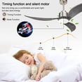 thumbnail image 5 of Ganeed Large Ceiling Fan with Light, 52 inch Ceiling Fan with Light and Remote, Modern Wood Ceiling Fans, Reversible Quiet DC Motor, High CFM, Dimmable Ceiling Fans for Indoor Nickel, 5 of 15