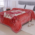 thumbnail image 3 of DBOZE Royal Peony Plush Fleece Blanket, Queen Size – Ultra Soft Korean Style Mink Blanket, Cozy Thick Floral Warm Winter Blanket, 3 of 5