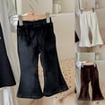 thumbnail image 4 of Odeerbi Toddler Girls Flared Pants Cotton Long Pants 1-10 Years Cute Solid Color Versatile Mid Waist Bell Bottom Pants Black, 4 of 4