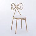 thumbnail image 1 of Wrought Iron Art Makeup Chair Bedroom Bow Chair Restaurant Backrest Dressing Chair, 1 of 3