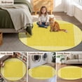 thumbnail image 6 of Yellow Retro Greek Key Large Area Rugs for Bedroom Living Room, Soft Non Slip Carpet Bedside Rug, Geometric Greece Ancient Rustic Round Floor Cover Kitchen Accent Rug 6' for Dining Room/Office, 6 of 9
