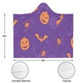 thumbnail image 3 of Wearable Blanket,Purple Halloween Pumpkins Bats and Spiders Hooded Wearable Flannel Blanket for Adults & Teens,Winter Poncho Shawl Wrap Cape Cozy Anti-Pill,50"x60", 3 of 5