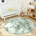 thumbnail image 4 of Carvapet Large Round Area Rug, Non-Slip Washable Circle Rug for Kitchen Bathroom Living Bedroom, Super Soft Absorbent Carpet Low Pile, 6ft, Green, 4 of 7