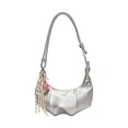 thumbnail image 2 of Bolso de hombro para mujer, estilo francés, regalo de San Valentín, bolso de mano para cumpleaños callejeros. Plata, 2 of 9