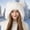White, variant on Winter Knitted Beanie with Pompom for Women Fluffy Fur Hat Fuzzy Skull Cap Warm Ear Flaps Ski Snow Hat Cute