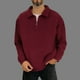 thumbnail image 1 of pstuiky camisetas de manga larga para hombre, Blusas casuales de color liso con cuello plegable y cremallera para hombre, de manga larga camisetas de hombre xl, 1 of 6